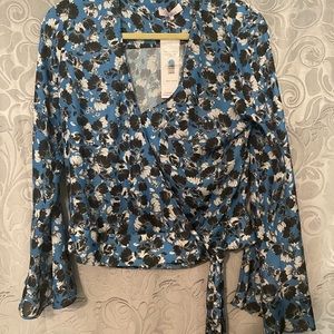 NWT Parker NY Floral Wrap Top